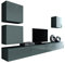 Wohnwand Vigo XXII, Design Mediawand, Modernes Wohnzimmer Set, Anbauwand, Hängeschrank TV Lowboard, (Grau/Grau Hochglanz)