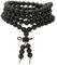 Eigso 8 mm tibetische buddhistische natürliche Lava-Felssteine 108 Mala Gebetsperlen Stretch-Armband Halskette