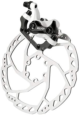 RUJOI Kit de freno de disco de bicicleta, pinza trasera de aluminio, palanca de freno de bicicleta de aleación de aluminio completo, rotor de 160 mm