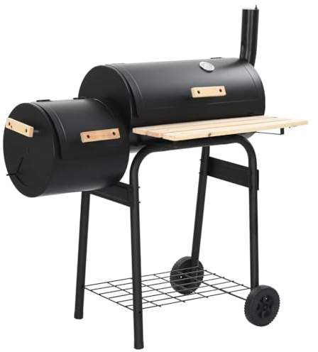 vidaXL Classic Charcoal BBQ Offset Smoker Outdoor Garden Picnic Barbecue Grill