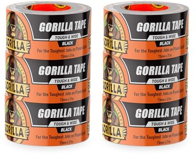 Gorilla Tape Tough & Wide Black 27m (Pack of 6)