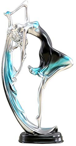 Antcher Anmutige Tanzmädchen-Figur aus Kunstharz, Kunsthandwerk, schöne Tänzerin, Statue, bestes Geschenk für Mädchen, Heimdekoration, Schreibtisch-Ornament (blau)