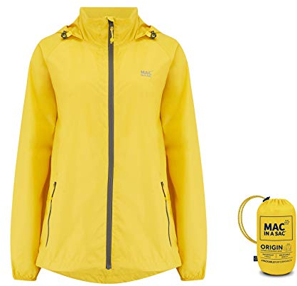 Mac in a Sac Herren Origin II - Waterproof Packable Jacket Regenjacke, Yellow, S
