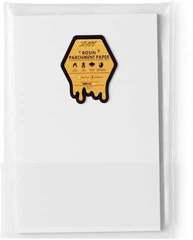 Rosin Press Paper 20 x 30 cm Extra Strong 80 g per m2 Parchment Paper Heat Resistance up to 260 Degrees Silicone Non-Stick Coating for Wax Concentrates (50 Pieces per Pack)