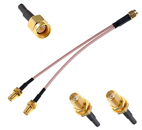 Oiyagai SMA-Stecker auf 2 SMA-Buchsen, Y-Typ-Stecker, Splitter, Kombi, Jumper-Pigtail-Kabel, RG316, RF-Kabel, 50 cm