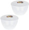 Lot de 2 bols à pudding en plastique transparent de 1,7 l avec couvercle de grande taille