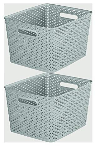 2 x 18L Grey Curver Basket