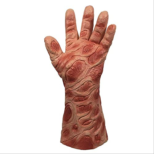 Halloween-Kostüm, Fre_ddy Krue_ger Vinyl-Maske, Nightmare on Elm Street Kostüm, gruselige Rollenspiel-Maske, Einheitsgröße (1 Handschuh)