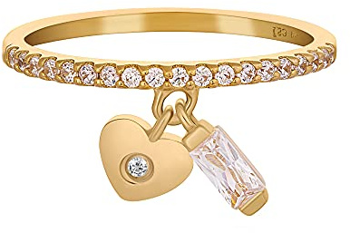 cai Damen Ring 925/- Sterling Silber Glänzend Zirkonia gelb 360272484-1