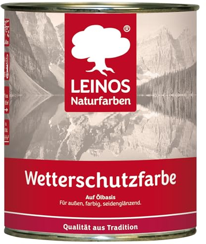 LEINOS Wetterschutzfarbe 750 ml Anthrazitgrau auf Ölbasis für Holzfassaden Fenster Gartenhäuser Wetterbeständige Deckfarbe im Außenbereich