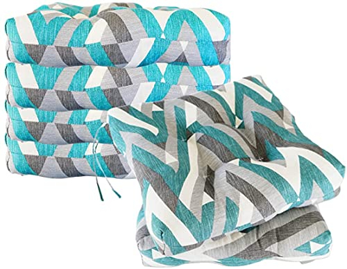 6 Cojines para Asientos de Silla, 40x40 CM, Altura de 7 CM, Acolchados. Cómodos y BIandos, Ideal para sillas de Cocina y Salón, Comedor y jardín. (Pack 6 Unidades, Triángulo)