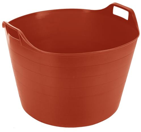 TENLITE Extra large 76l flexi tub bucket storage/flexi tub with handles for Home and Garden - Orange