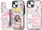 UEEBAI Case for iPhone 13 6.1 inch, Premium PU Leather Case Geometric Marble Pattern Back Wallet Cover [Two Magnetic Clasp] [Card Slots] Stand Function Durable Shockproof - Grey & Pink