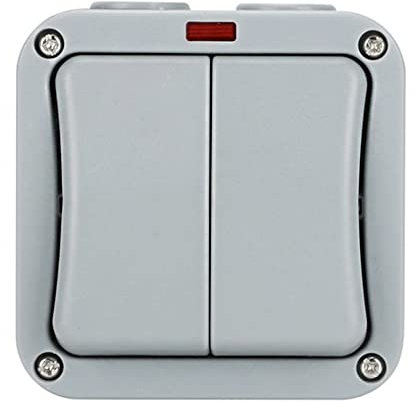 CENPEK Interruptor de luz Doble Interruptor de Control de Doble vía Impermeable de 2 Bandas Interruptor de luz Doble 20A
