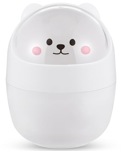 Countertop Trash Can Plastic Desk Trash Can Mini Trash Can for Desk for Family Living Room Kitchen Bedroom Bathroom Office Car Indoor