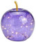 G. Wurm Dekoleuchte Apfel (S) Glas, Helllila, Apfel Lampe mit LED Lichterkette, Dekolampe, Tischleuchte, Apfellampe