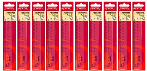 Herlitz Lineal aus transparentem Kunststoff, 16 cm, 10 Stück