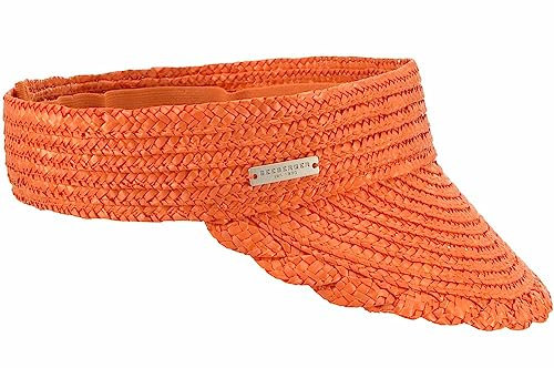Seeberger Plaque en paille pour femme avec fermeture Velcro (taille unique), Orange, taille unique