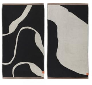 Mette Ditmer NOVA ARTE Towel, 2-Pack W50 x L90 cm Black/Off-White [Set]