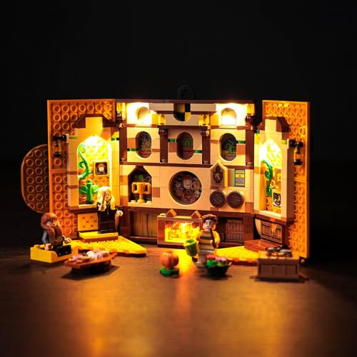 LocoLee Licht Kompatibel mit Lego Hausbanner Hufflepuff, Led Beleuchtungs Compatible with Lego 76412 Harry Potter Hufflepuff House Banner - Nur Lichter Set, Kein Modell