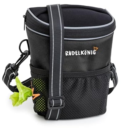 Rudelkönig Leckerlitasche für Hunde - Praktische Gassi Tasche Hund für das Hundetraining - Futterbeutel Hund mit Kotbeutelspender zum Umhängen