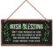 LSODOIEI Holzschild St. Patrick's Day, Kleeblatt, irischer Segen, Glück, Freundschaft, Glückshaus, zum Aufhängen, Haustür, Zimmer, Wanddekoration, Ornament, Geschenk, 12,7 x 25,4 cm, Schwarz