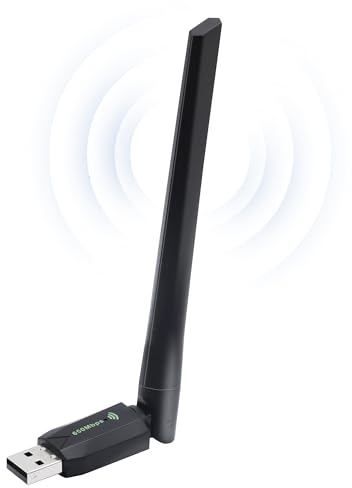 WLAN Stick, 650Mbit/s WLAN Stick Für PC, Dual Band WiFi Adapter, WLAN Adapter 2,4GHz/ 5GHz für PC/Desktop/Laptop, Kompatibel mit Windows XP/Vista/7/8/10/11