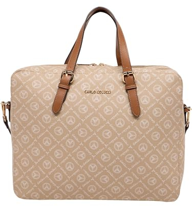Carlo Colucci Businesstasche mit Logodruck Braun OS