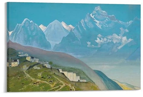 KOOHTAA Nicholas Roerich Path to Kailas Kunstposter Gemälde Poster Coole Kunstwerke Malerei Wandkunst Leinwanddrucke Hängendes Bild Poster 60 x 90 cm
