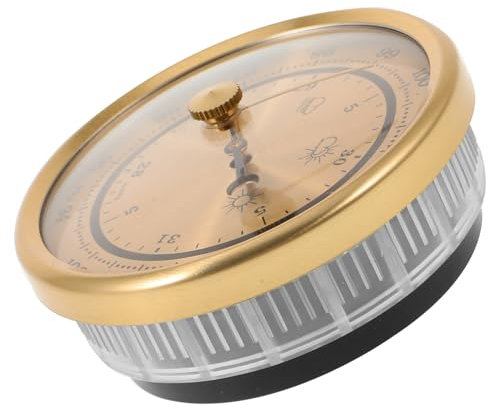 HANABASS Außensensor Barometer aus Metall Leicht und Tragbar Präzise Messung Einfache Bedienung für Innenräume und Wettervorhersage Goldfarben