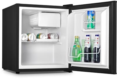 Wintem Minifrigo Bar Nero 48L con Freezer da 5L - Capacità di Raffreddamento 0°/10°C - Minifrigo da Camera Silenzioso 85W Ideale per Ufficio, Hotel o Casa - Frigo Piccolo con Porta Bibite