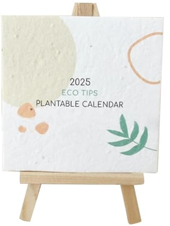 Pflanzbarer Samenkalender 2025 Tischkalender mit Staffelei, 12 lustige Samen, Schreibtischkalender, Monatskalender, Tischkalender für Planung & Planung