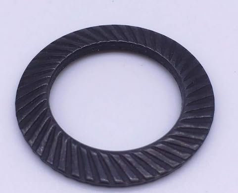 Glarks Rondella elastica zigrinata conica nera, 160 pezzi, M3, M4, M5, M6, M8, M10, M12, M14, M16, 65 Mn, in acciaio, kit assortito di rondelle Belleville a doppio lato