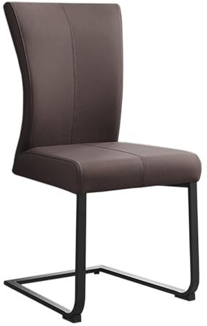 Riess Ambiente Moderner Freischwinger Samson - Taupe grau - Echtleder Metallrahmen - mit Komfortgriff