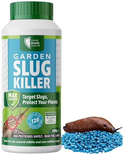 Slug and Snail Killer Pellets 600g - Ideal for Seedlings, Plants & Edibles - Effective Ferric Phosphate Pellets for Outdoor, Indoor and Greenhouse Use - Rain-Resistant Slug & Snail Control for Gardens