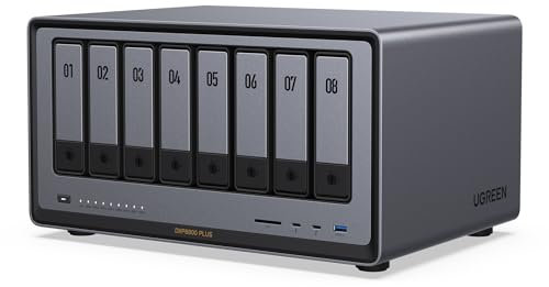 UGREEN NASync DXP8800 Plus 8-Bay Desktop NAS, Intel i5 1235u 10-Core CPU, 8GB DDR5 RAM, 128G SSD, 2 * 10GbE, 2 * M.2 NVMe Slots, 8K HDMI, 2 * TBT4, Network Attached Storage (Diskless)