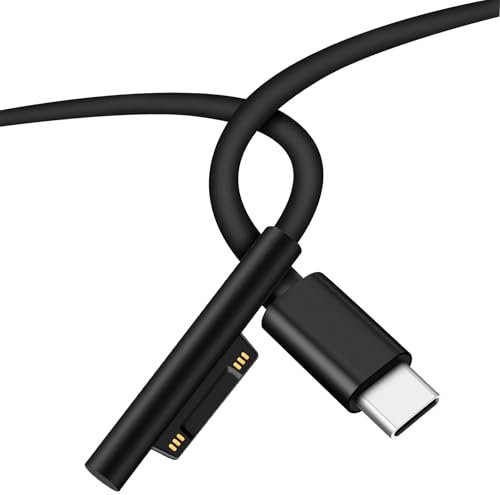 Cavo di ricarica magnetico da USB-C maschio a Surface, supporta PD fino a 45 W (15 V/3 A) per la ricarica rapida, compatibile con Microsoft Surface Pro 7/6/5/4/3 Go/Book Laptop 4/3/2, 2 m/6,56 piedi