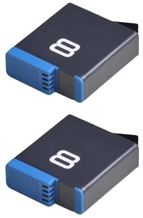 Batteria Al Litio, Compatibile Con GoPro Hero 8, Action Camera, Compatibile Con GoPro 8 GoPro Hero 8, Batteria Ricaricabile Agli Ioni Di Litio Completamente Decodificata, 2 Pezzi