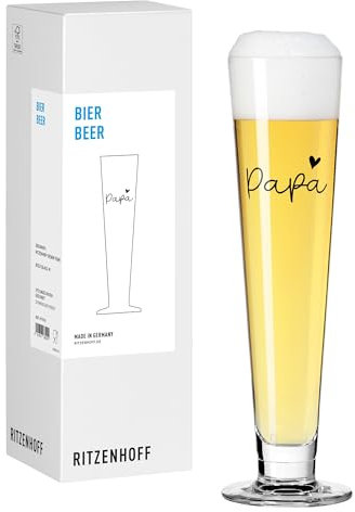 RITZENHOFF 8172001 Pils-Glas 330 ml - Serie Sprüche - Bierglas mit Schriftzug Papa - modern, Made in Germany