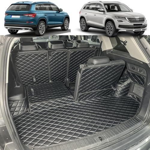 7DEEKEI Kofferraumwanne kompatibel mit Skoda Kodiaq 7-Sitzer 2017-2023 | Kofferraummatte Kofferraum schutzmatte