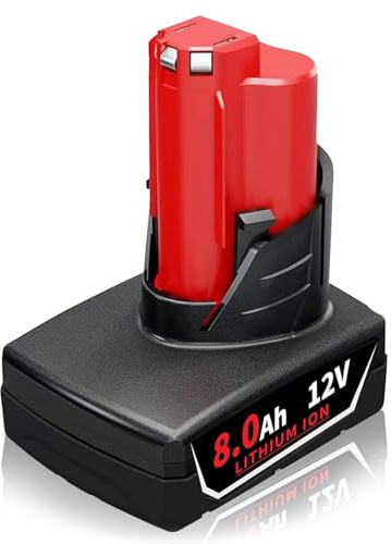 8000mAh Rreplacement for Milwaukee M-12 Bbattery, Compatible with Milwaukee Battery M12 XC 48-11-2410 48-11-2420 48-11-2411 48-11-2401 48-11-2402 Cordless Power Tool