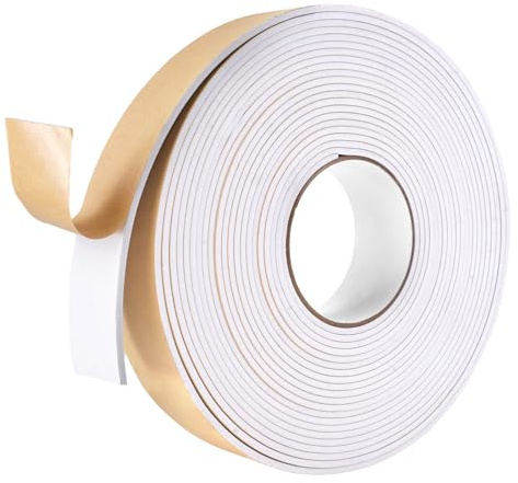 PetGlimmer 10 m Cinta de Espuma EVA, 40 mm X 3 mm Burlete Caucho Adhesivo | Rollo de Espuma Autoadhesiva de Caucho Celular, Tiras de Burlete Ventana Aislante para Aislamiento, Reducción de Viento