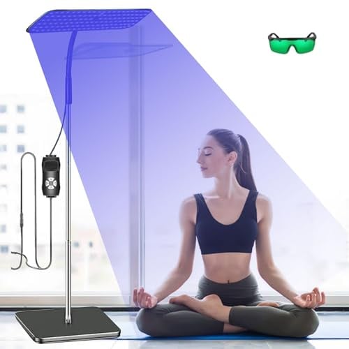 Solarium per la casa, lampada abbronzante a 660 nm e 850 nm con 240 LED, altezza e angolazione regolabili, impostazioni temporali, 5 livelli di luminosità, 3 modalità, luce diurna per corpo e viso