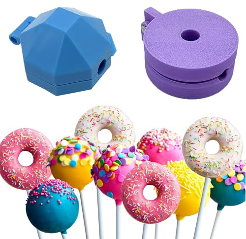 DHER 2 Stück cake pop maker Runde Backformen für Cake Pops Kuchenstickform | runde Form mit 3.3 cm Durchmesser und kreisförmige Donutform, 3D-Kuchenstickform, Haushalts-DIY-Desserthersteller (A)