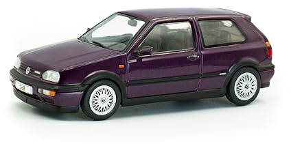 Solido VW Golf MKIII VR6 (1994) – Kompakter Hot Hatch mit Sechszylinder-Look, klarer Linienführung, Diecast Modellauto, Lila, 1:43