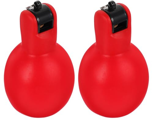 OHPHCALL Sifflet de Survie Extérieur à Pression Lot de 2 en PVC Rouge, Accessoire de Sécurité Portable pour Camping, Randonnée et Situations d'urgence