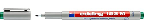 edding 152 M non-permanenter Folienschreiber - grün - 1 Stück - Rundspitze 1 mm - Stift zum Schreiben auf Glas, Kunststoff, Folien und glatten Oberflächen - schnelltrocknend, mit Wasser korrigierbar