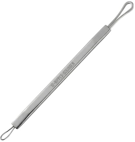 NIPPES Komedonenquetscher 2-in-1, feine & breite Schlinge, Made in Solingen | Mitesserentferner, gründliche Porenreinigung, Ohrenreiniger, hygienische Anwendung, leicht zu reinigen, langlebig