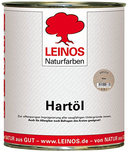 LEINOS Holzöl 750 ml | Hartöl Grau für Tische Möbel Arbeitsplatten | Teak Eiche Möbelöl für effektive Versiegelung und langanhaltenden Schutz im Innenbereich