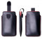 Premium Echtleder Tasche für iPhone, iPhone 2G, iPhone 3G, iPhone 3GS, iPhone 4, iPhone 4S, LG E510. Aus echtem Leder (Aussen Schwarz - Innen Rot